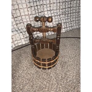 Retro Wishing Well Nutcracker & Bowl, Wood W/Screw Cracker
